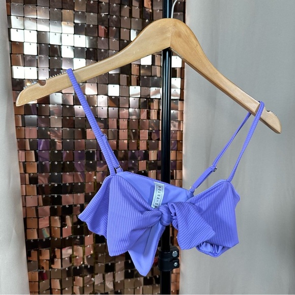 Koana Purple Textured Swimsuit Bikini Top Size Small - Picture 3 of 8